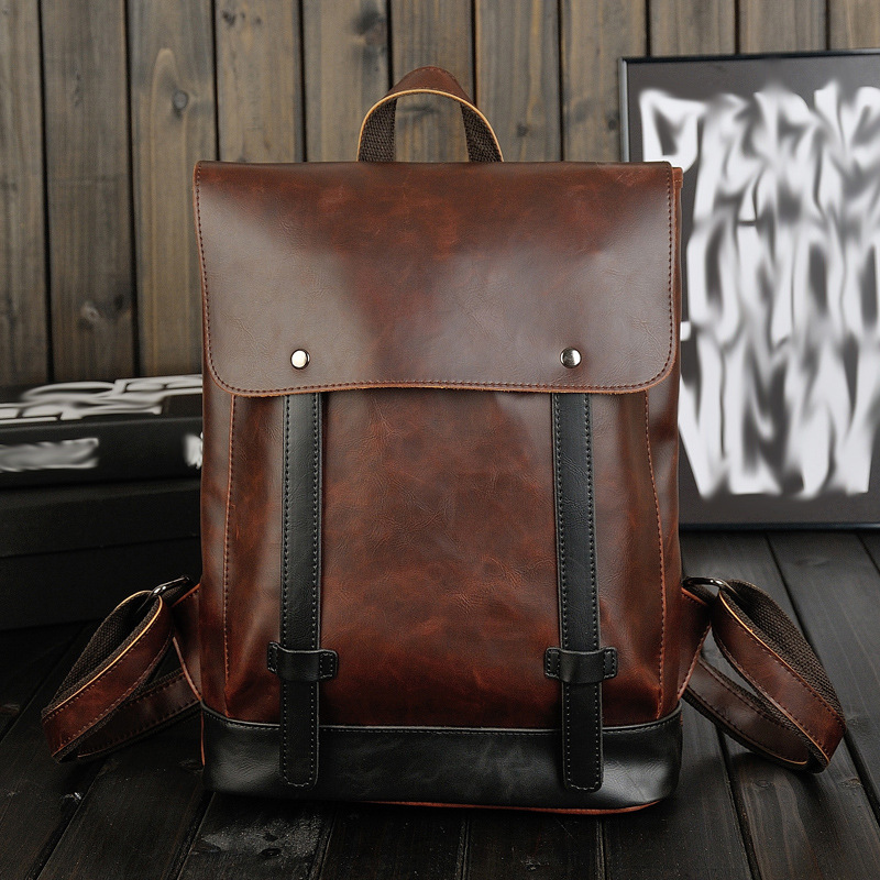 Leather Work Rucksack Mens - 남성용 빈티지 가죽 백팩, 14인치 노트북