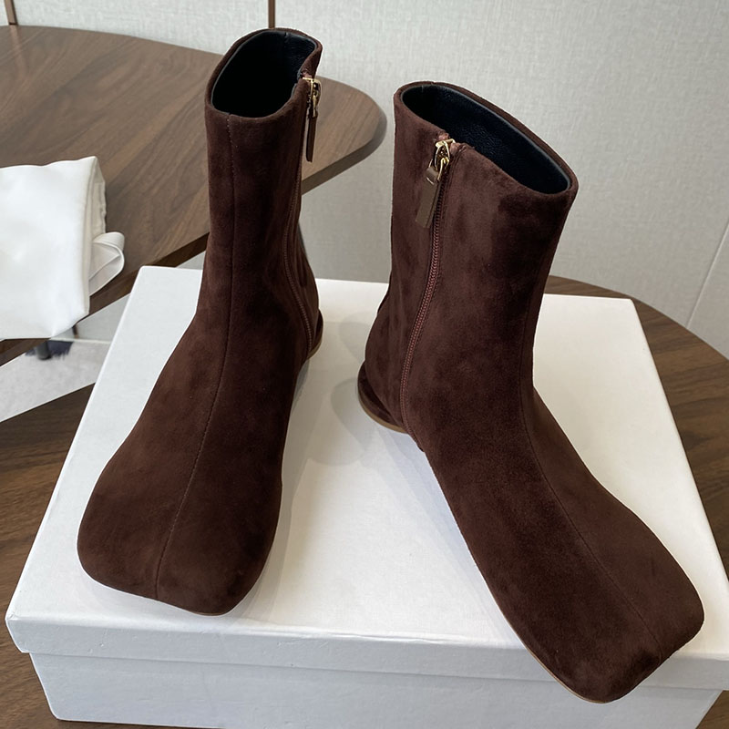 첼시 부츠 여성 스웨이드 플랫 바닥 짧은 부츠 라운드  - Leatherwork Designs 리뷰 및 가격