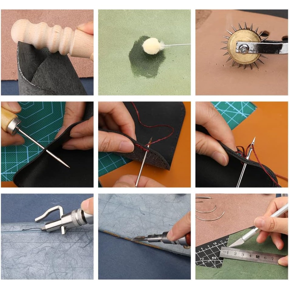 가죽 공예 도구 세트, 초보자 및 성인용 선반코팅 실, - Groover Stitching Tool 리뷰 및 가격